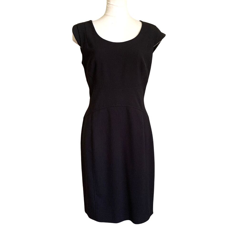 Marc New York Andrew Marc Black Sheath Dress Double-Ended Zip Back